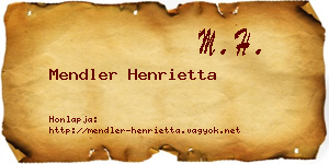 Mendler Henrietta névjegykártya