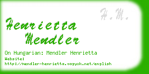 henrietta mendler business card